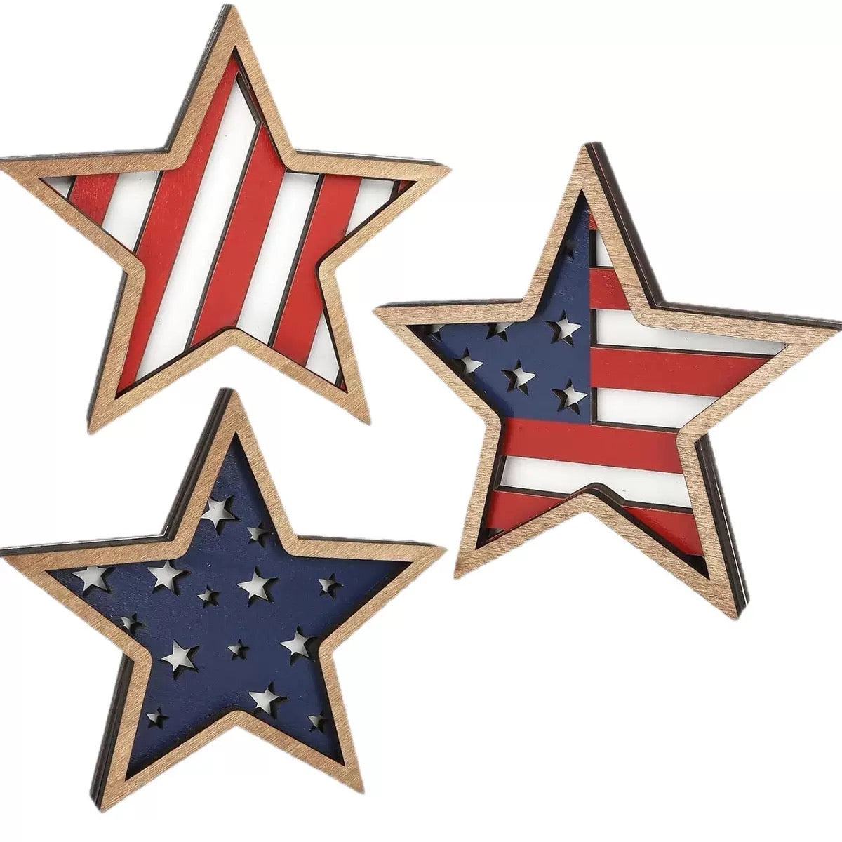 Patriotic Wooden Star Tabletop Décor